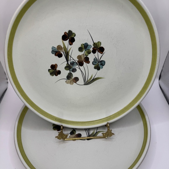 Vintage Denby Shamrock 10 inch dinner plates set of 2 - Picture 3 of 7